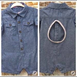 Hand Crafted Clothes Pin/Peg Bag Upcycled Child's Chambray Romper hand crafted